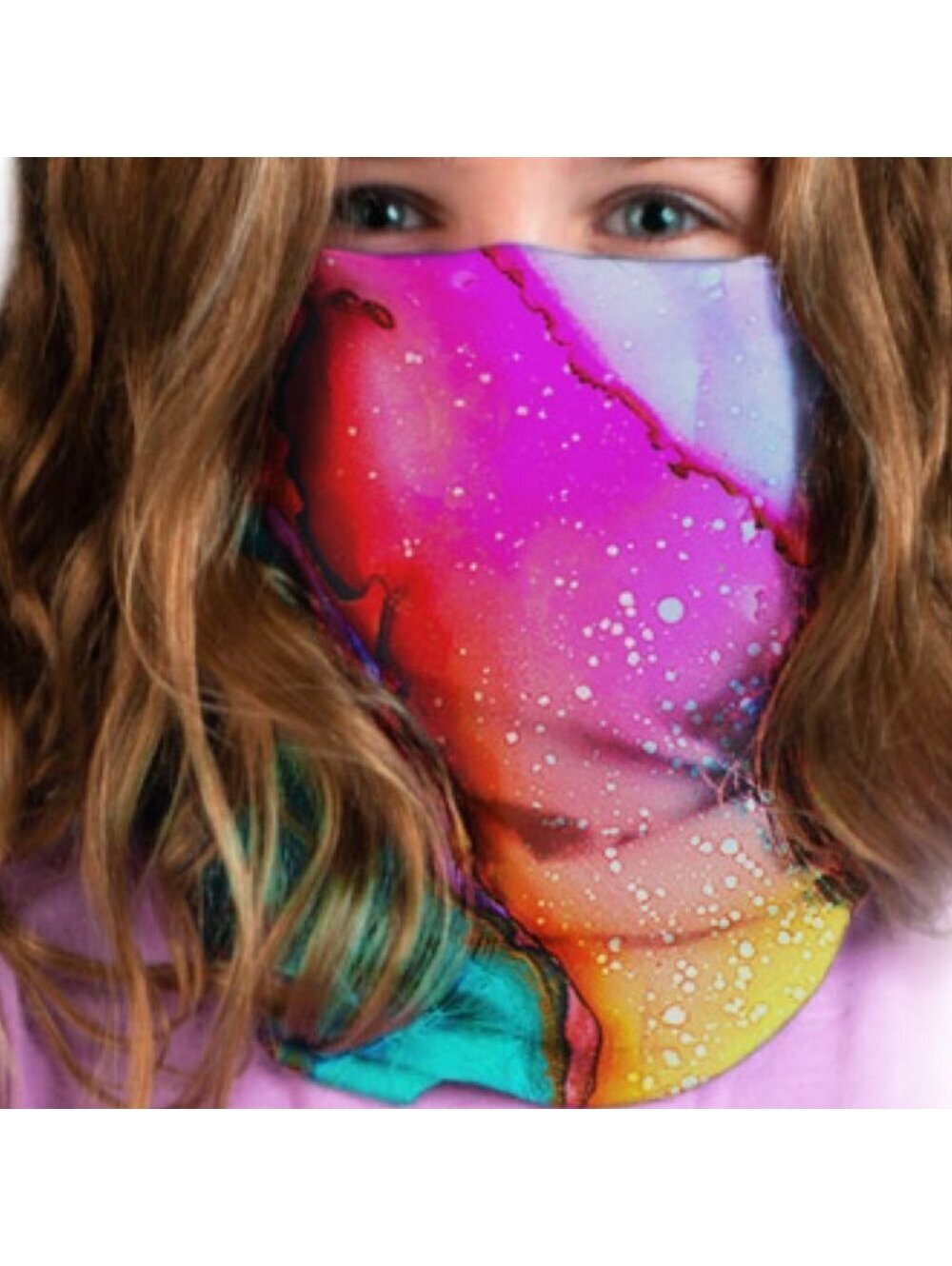 Neck Gaiter Water Color Girls SA Face Mask Headband Shield Wrap Kids